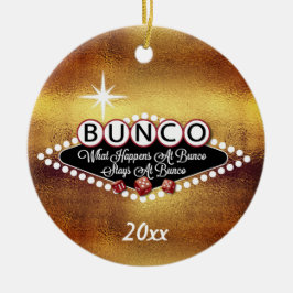 Ornamento De Cerâmica O Que Acontece No Bunco Faux Dourado