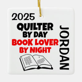 Ornamento De Cerâmica O Quilter adora Ler CLIENTE