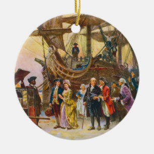 Ornamento De Cerâmica O retorno de Franklin a Philadelphfia por Jean