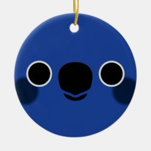 Ornamento De Cerâmica O rosto de um Conure com Coroa Azul