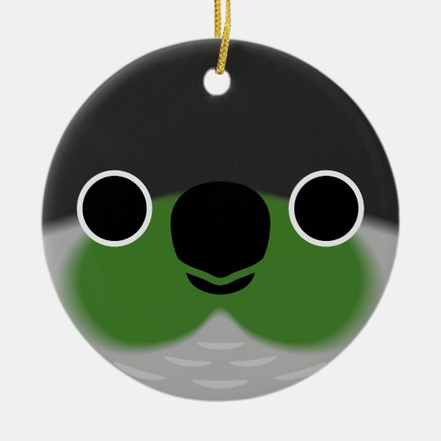 Ornamento De Cerâmica O rosto de um periquito de bochecha verde (Frente)