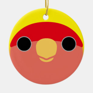 Ornamento De Cerâmica O rosto de um pombinho amarelo-pessegueiro america