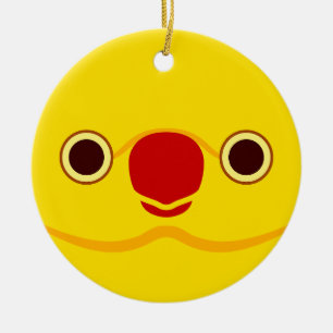 Ornamento De Cerâmica O rosto de uma fêmea de lutino de periquito Rosa