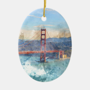 Ornamento De Cerâmica O San Francisco golden gate bridge em Califórnia