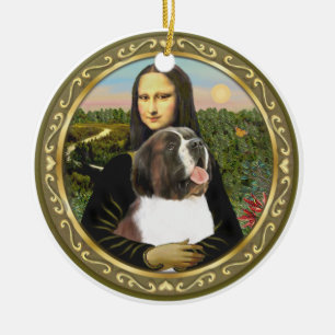 Ornamento De Cerâmica O Santo Bernard da Mona Lisa