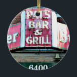 Ornamento De Cerâmica O Santo Louis, Rua Louis, de Pat<br><div class="desc">O Santo Louis,  Enfeites de natal Bar de Pat,  Luzes de Rua,  Pintura de Louis,  Rua de Louis,  Pintura de Louis,  Pintura de Luz,  Rua Arte de Luz,  Rua Decor de Luz,  Rua Ornamento de Louis,  Rua Luís Enfeites de natal,  Porta copos personalizadas por Hazel, </div>