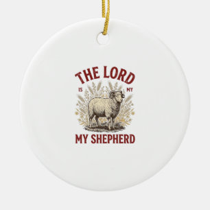 Ornamento De Cerâmica O Senhor É Meu Pastor Camisa Vintage Design Ovelha