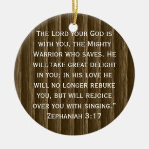 Ornamento De Cerâmica O Senhor Que Seu Deus Está Com Você. Zephaniah 3:1