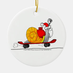 Ornamento De Cerâmica O skate do papai noel