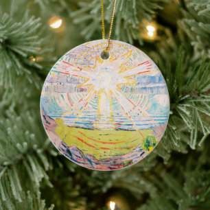 Ornamento De Cerâmica O Sol de Edvard Munch