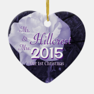 Ornamento De Cerâmica O Sr. & a Sra. 2 tomaram partido ?a data do Natal