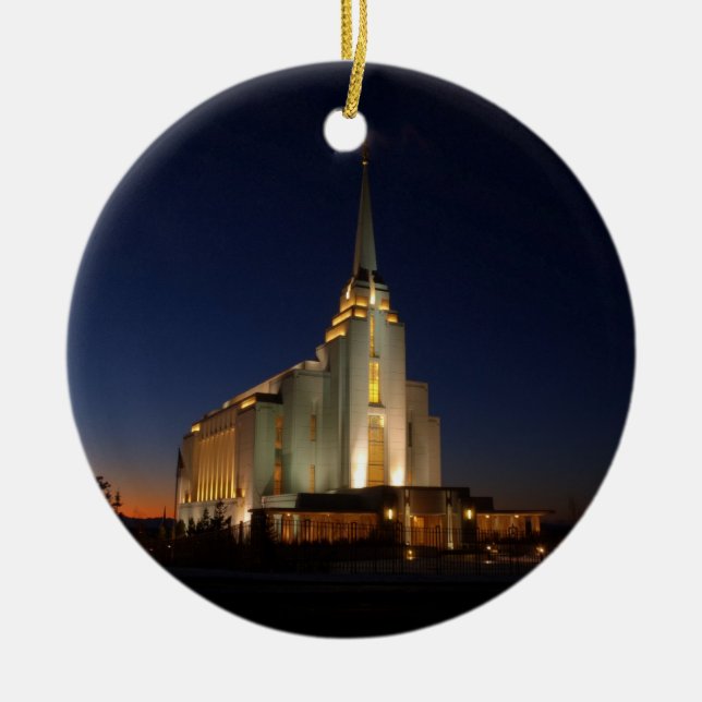 Ornamento De Cerâmica O templo de Rexburg LDS (Frente)