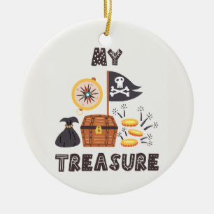 Ornamento De Cerâmica O tesouro do Pirate