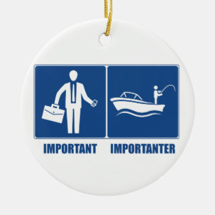 Ornamento De Cerâmica O Trabalho É Importante, A Pesca É Importante