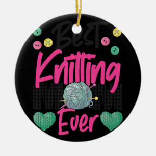 Ornamento De Cerâmica O tricô do Knit Crocheting Acontece com o Knitter