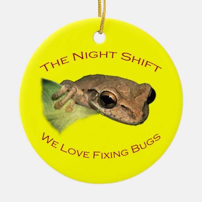 Ornamento De Cerâmica O turno da noite (Frente)