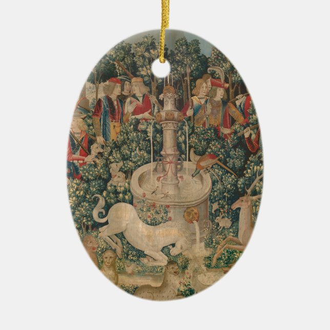 Ornamento De Cerâmica O unicórnio é encontrado (Frente)