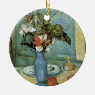 Ornamento De Cerâmica O Vaso Azul (Flores e Frutas) de Paul Cezanne