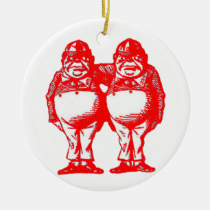 Ornamento De Cerâmica O vermelho Tweedle Dee & Tweedle Dum