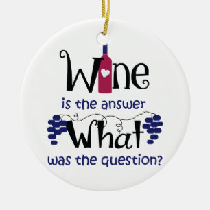 Ornamento De Cerâmica O vinho é a resposta