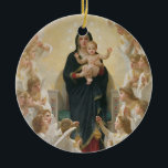 Ornamento De Cerâmica O Virgin com Anjo, 1900<br><div class="desc">Número de coleção da imagem:  XIR39429 o Virgin com Anjo,  1900 (óleo em canvas). Bouguereau,  1825-1905) óleos de William-Adolfo (em canvas. Musee de la Ville de Paris,  Musee du Petit Palais,  France.  1900</div>