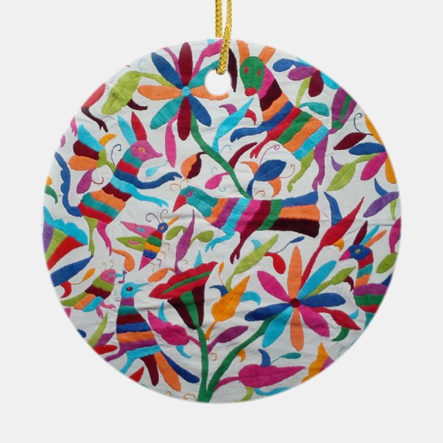 Ornamento De Cerâmica Oaxaca México Mexicano Mayan Étnica Boho (Frente)