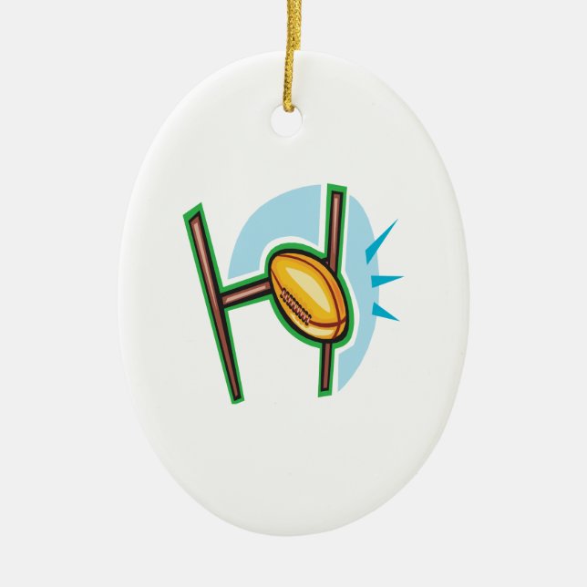 Ornamento De Cerâmica Objetivo do rugby (Frente)