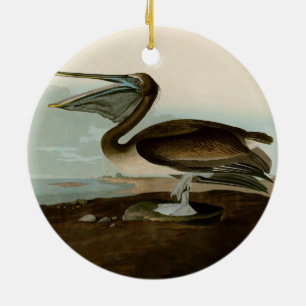 Ornamento De Cerâmica Obra de Arte Pintura Pelicano Marrom John James Au
