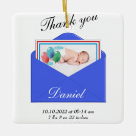 Ornamento De Cerâmica Obrigado Aniversário Foto