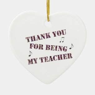 Ornamento De Cerâmica Obrigado Apreciação do Professor de Música