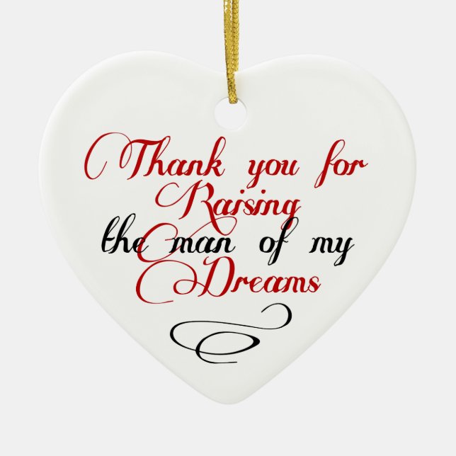 Ornamento De Cerâmica Obrigado aumentando o homem de meus sonhos (Frente)