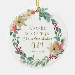 Ornamento De Cerâmica Obrigados de Natal são para Deus Bíblia Verdadeiro