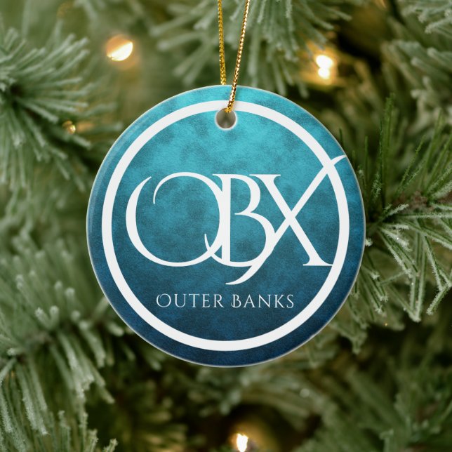 Ornamento De Cerâmica OBX Personalizado Outer Banks NC Beach Christmas (Árvore)