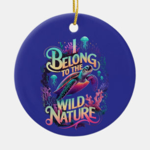 Ornamento De Cerâmica Ocean Adventure Uma Tartaruga Marinha Vibrante