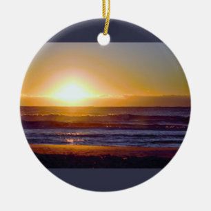 Ornamento De Cerâmica Ocean Sunrise Photo
