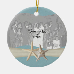 Ornamento De Cerâmica Oceano Sky Blue Starfish Foto