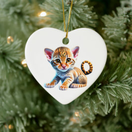 Ornamento De Cerâmica Ocicat Kitten Personalizado