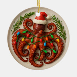 Ornamento De Cerâmica Octopus Christmas Ornament – Funny & Custom