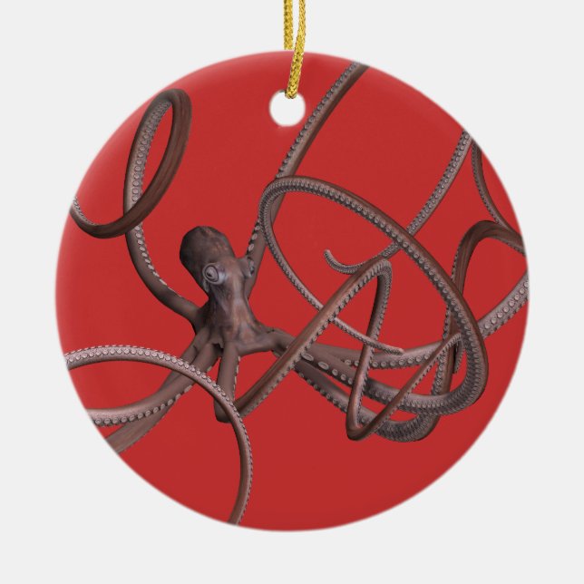 Ornamento De Cerâmica Octopus gigante (Frente)