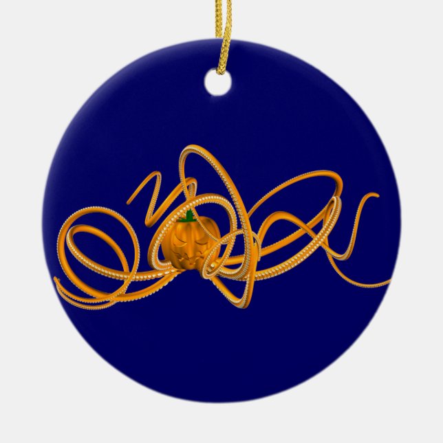 Ornamento De Cerâmica Octopus Laranja (Frente)