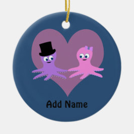 Ornamento De Cerâmica Octopus Love