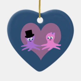 Ornamento De Cerâmica Octopus Love