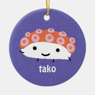 Ornamento De Cerâmica Octopus Sushi (tako) Personagem Cute Kawaii Feriad