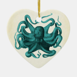 Ornamento De Cerâmica Octopus Vintage