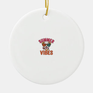 Ornamento De Cerâmica Óculos de Sol de Cachorro Vibrações de Verão Desig