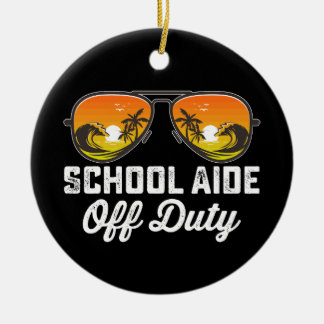 Ornamento De Cerâmica Óculos de sol do colégio fora de serviço no dia pa