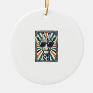 Ornamento De Cerâmica Óculos de Sol Girafa Vintage