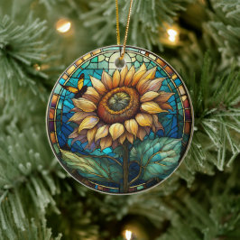 Ornamento De Cerâmica Óculos de vidro de cerâmica de girassol