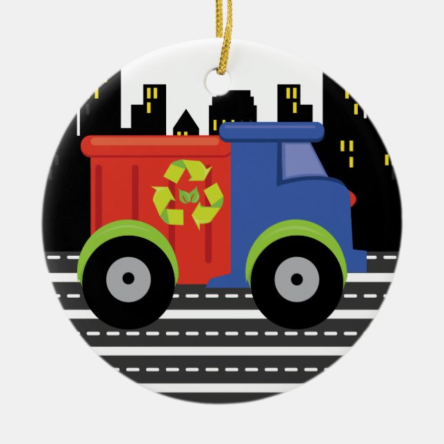 Ornamento De Cerâmica Ocupações - Eliminação de Resíduos - Lixo - Recicl (Frente)