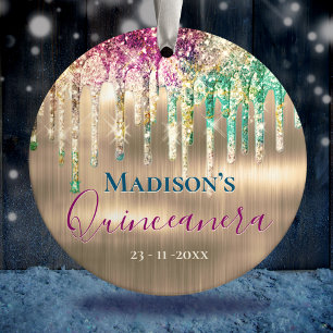 Ornamento De Cerâmica Odonnunicórnio Elegante Glitter Drives Quinceanera